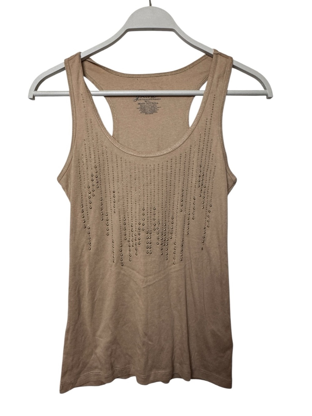 GRANE  Sleeveless Simple Casual Style Embellished Racerback Tank Top  Sz XL